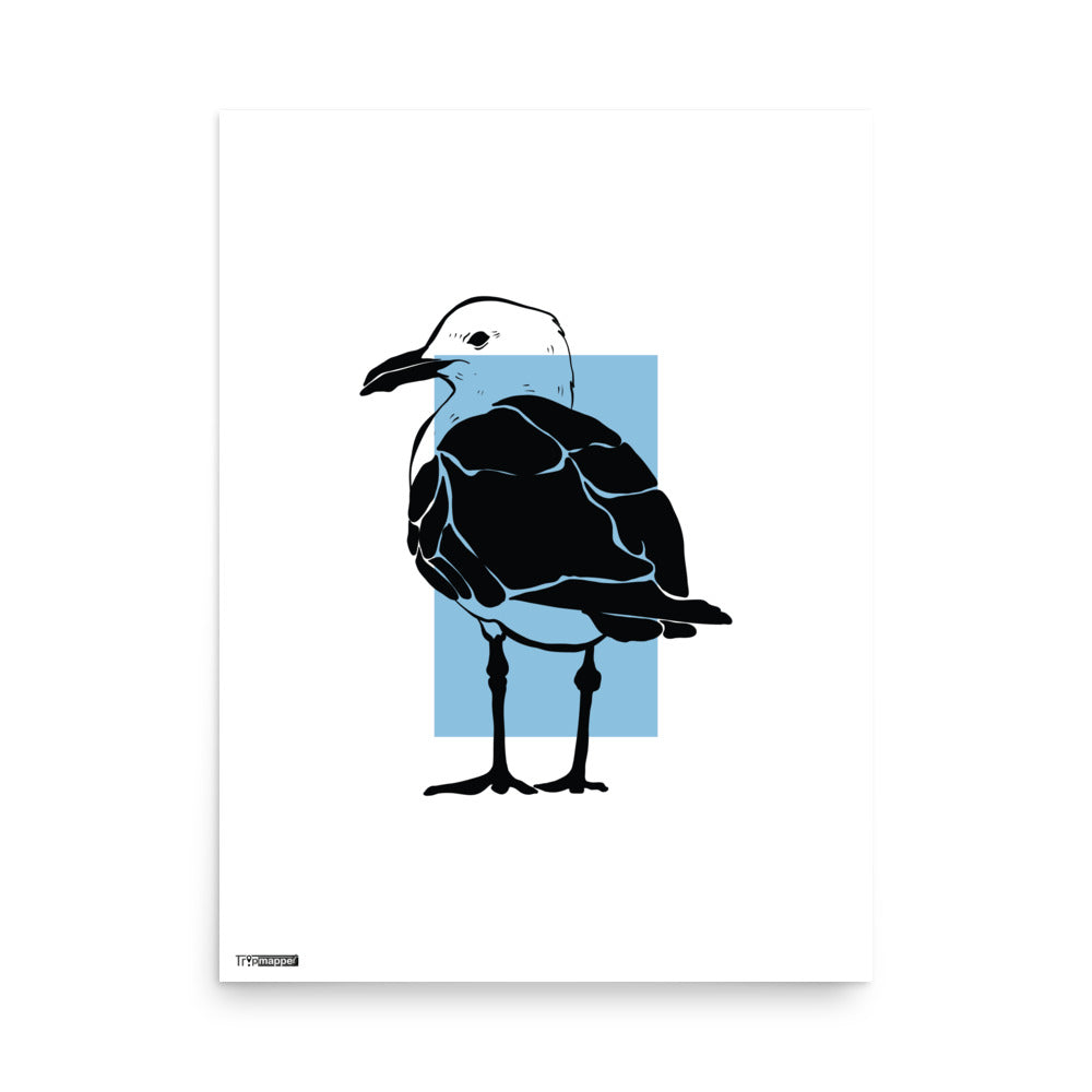 Minimal sea bird illustration art print for modern interior walls