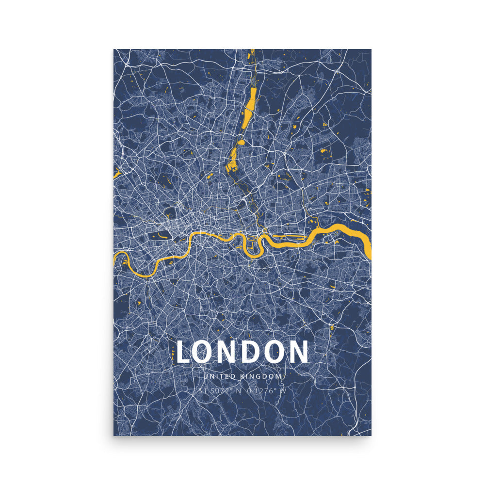 City map art prints collection — London, New York, Dubai and more