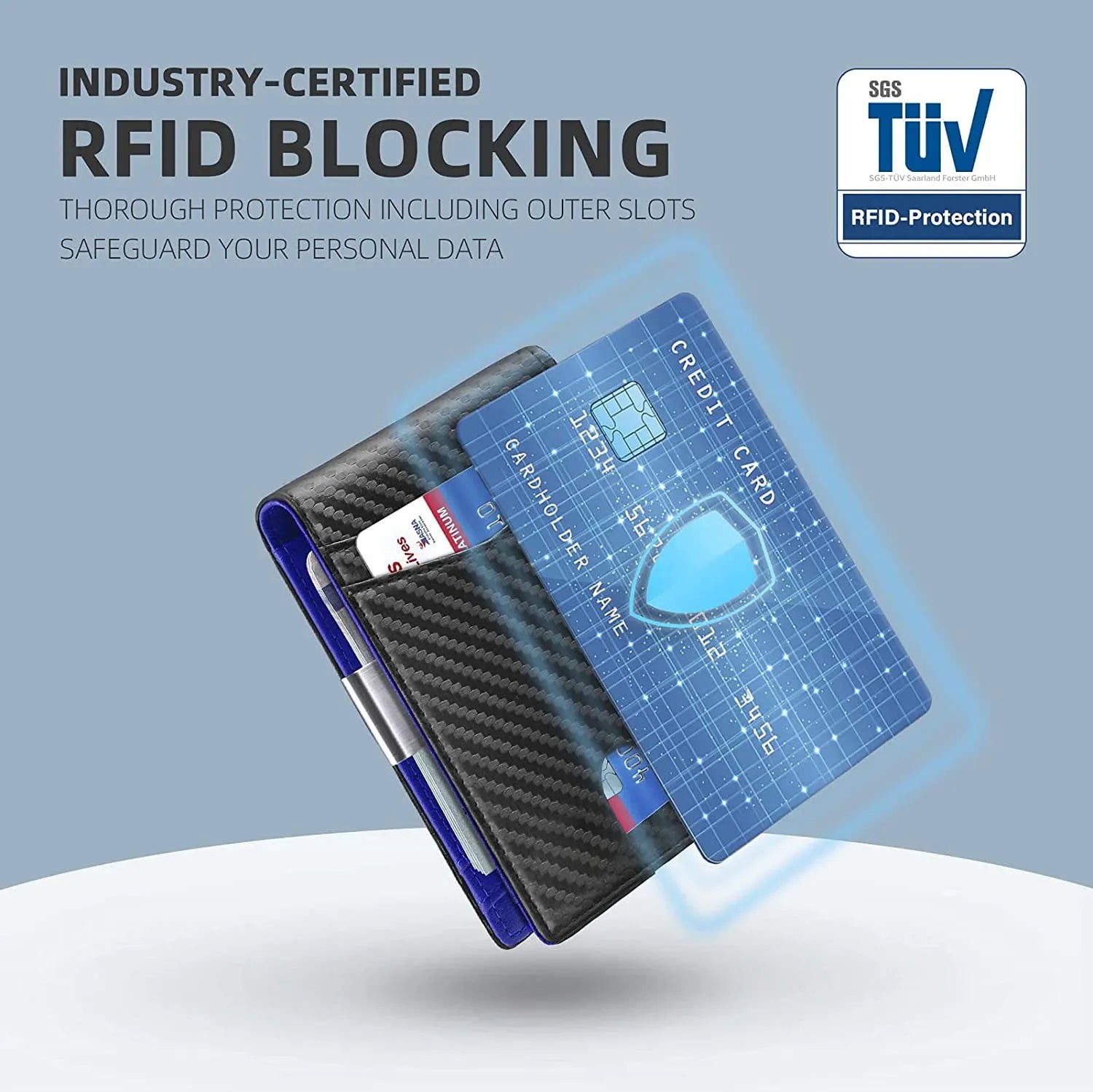 Rfid Leather Slim Card Wallet